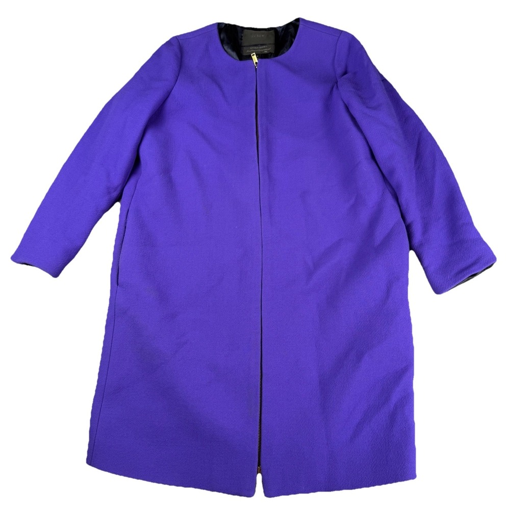 J.Crew double cloth wool overcoat 12 quiet luxury Old Money Preppy Italy Purple